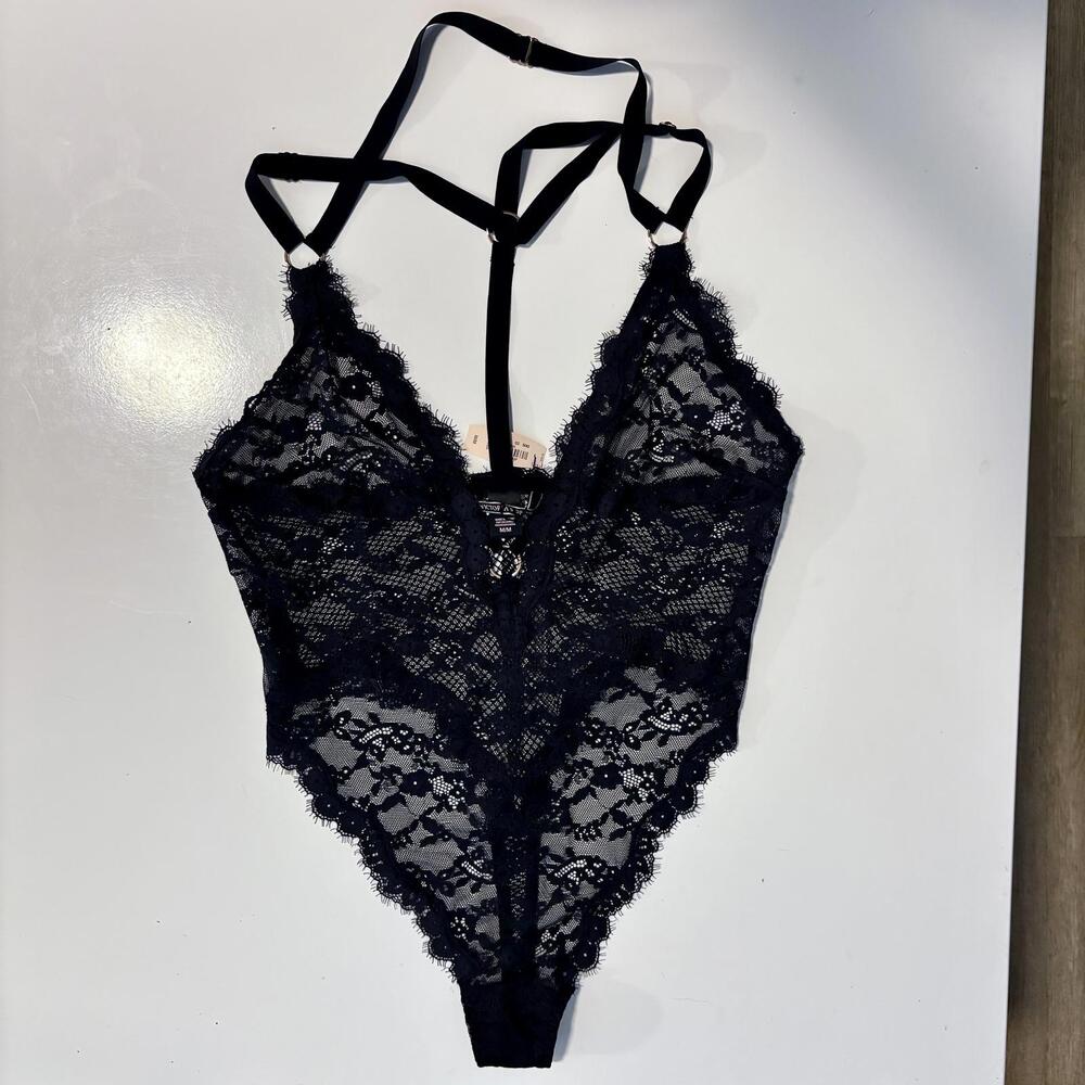 NWT Victorias Secret Fishnet Lace Bombshell Teddy w/ Straps